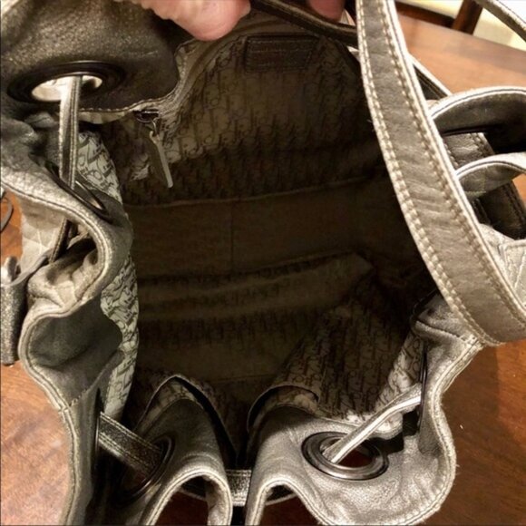 Christian Dior Cannage Quilted Leather Drawstring Bag - Picture 11 of 14